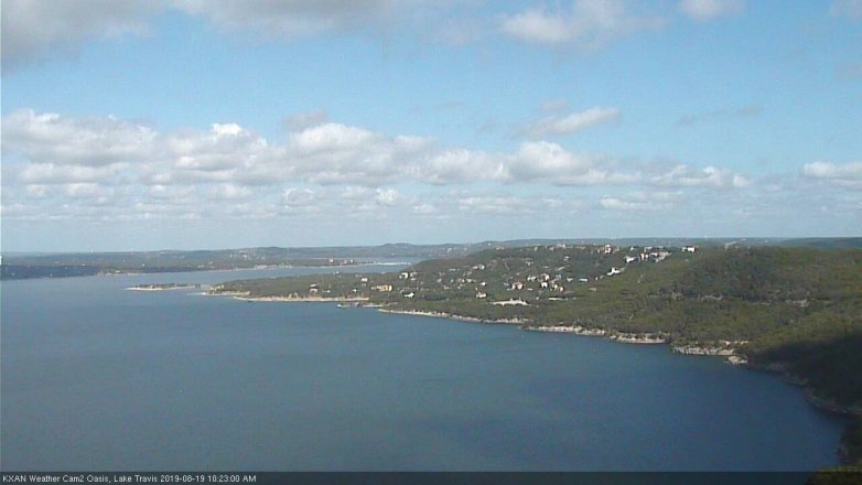 Lake Travis webcam, August 19, 2019 9:25 AM CT