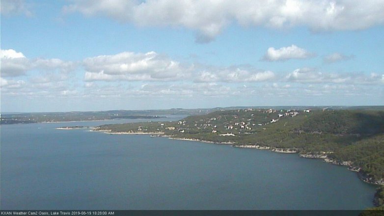Lake Travis webcam, August 19, 2019 9:30 AM CT