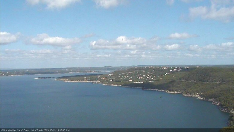 Lake Travis webcam, August 19, 2019 9:35 AM CT