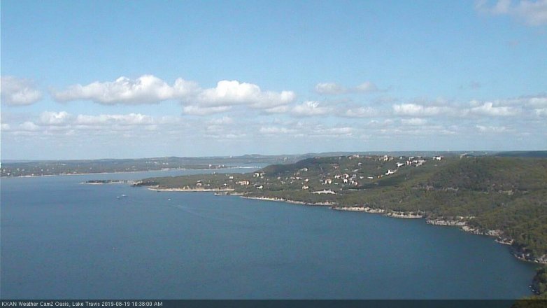 Lake Travis webcam, August 19, 2019 9:40 AM CT