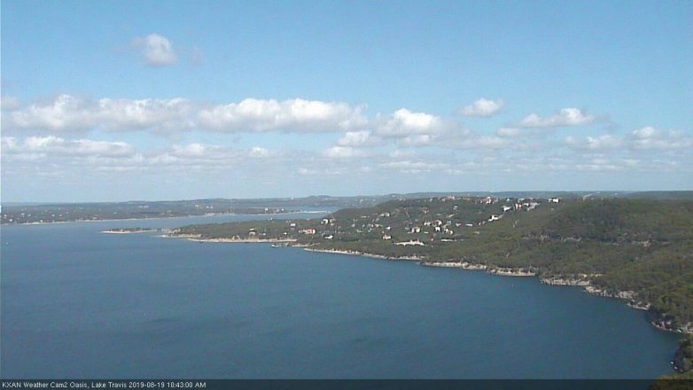 Lake Travis webcam, August 19, 2019 9:45 AM CT