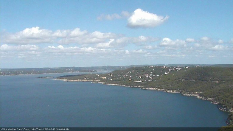 Lake Travis webcam, August 19, 2019 9:50 AM CT