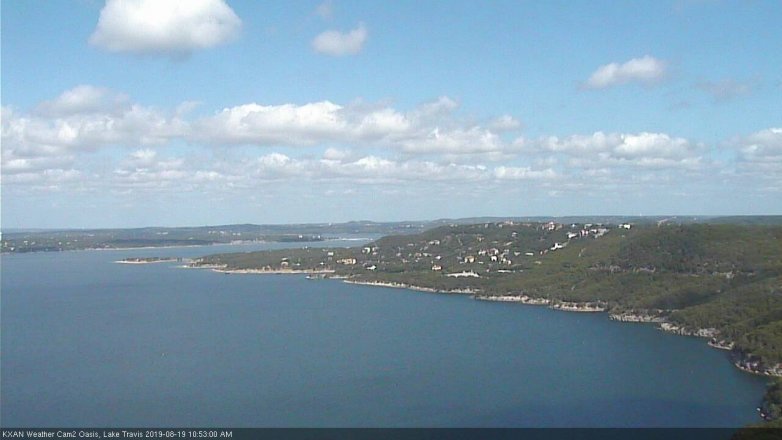 Lake Travis webcam, August 19, 2019 9:55 AM CT