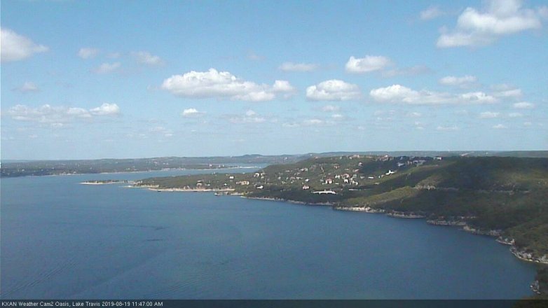 Lake Travis webcam, August 19, 2019 10:50 AM CT