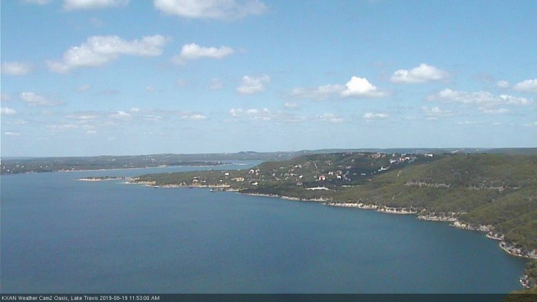 Lake Travis webcam, August 19, 2019 10:55 AM CT