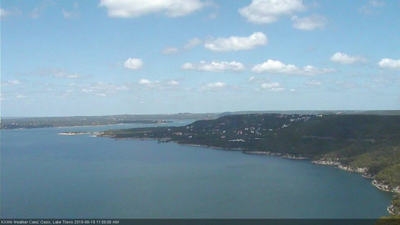 Lake Travis webcam, August 19, 2019 11:00 AM CT