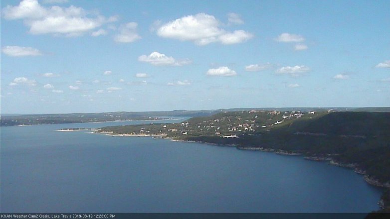 Lake Travis webcam, August 19, 2019 11:25 AM CT
