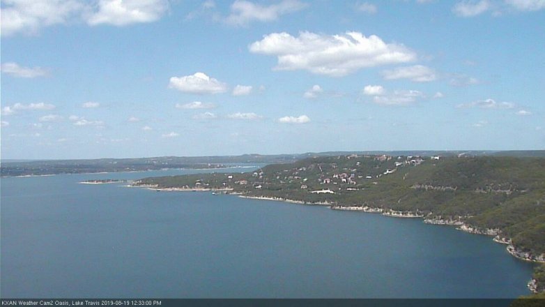 Lake Travis webcam, August 19, 2019 11:35 AM CT