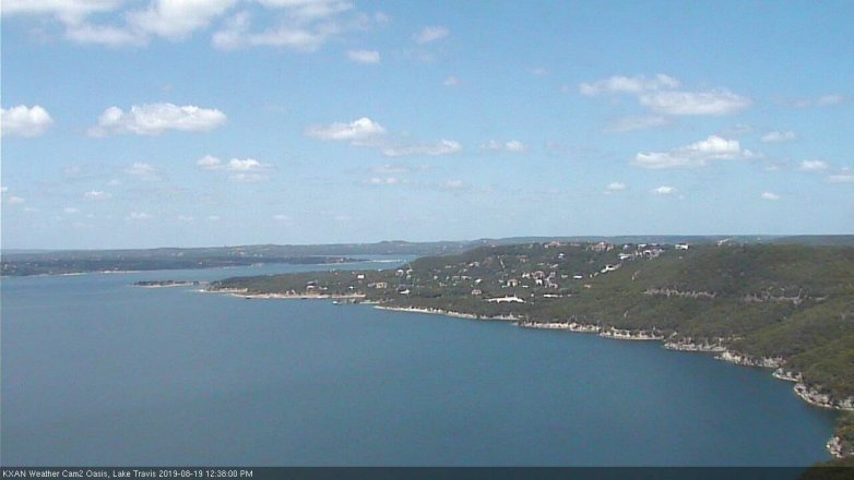 Lake Travis webcam, August 19, 2019 11:40 AM CT