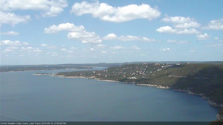 Lake Travis webcam, August 19, 2019 12:00 PM CT