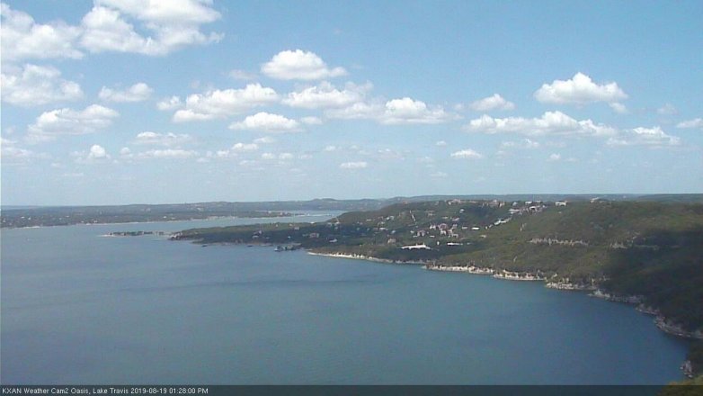 Lake Travis webcam, August 19, 2019 12:30 PM CT