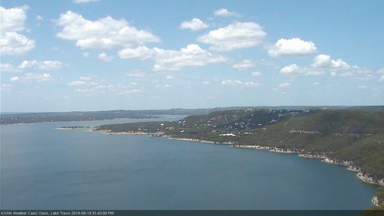 Lake Travis webcam, August 19, 2019 12:45 PM CT