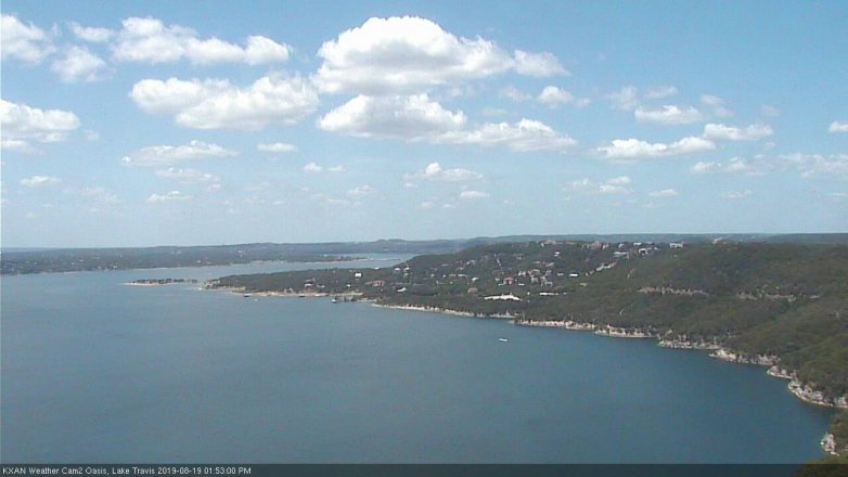 Lake Travis webcam, August 19, 2019 12:55 PM CT