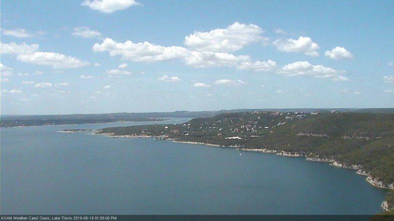 Lake Travis webcam, August 19, 2019 1:00 PM CT
