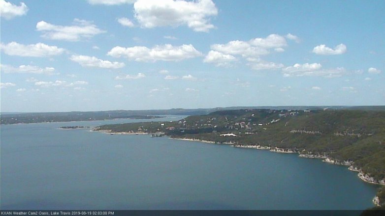Lake Travis webcam, August 19, 2019 1:05 PM CT