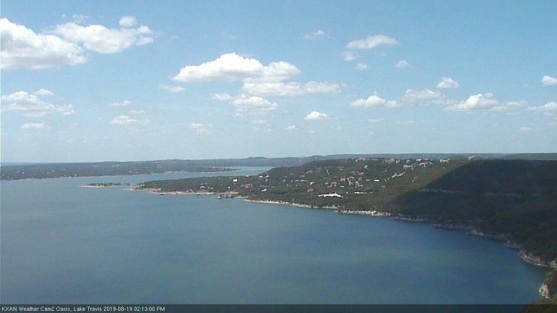 Lake Travis webcam, August 19, 2019 1:15 PM CT