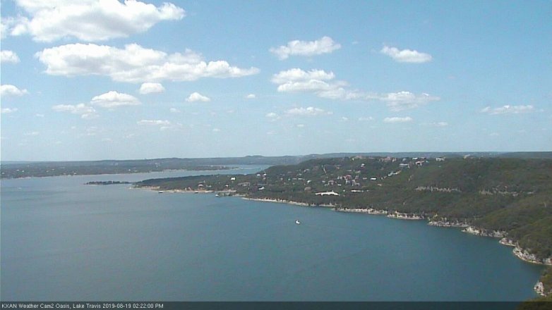 Lake Travis webcam, August 19, 2019 1:25 PM CT