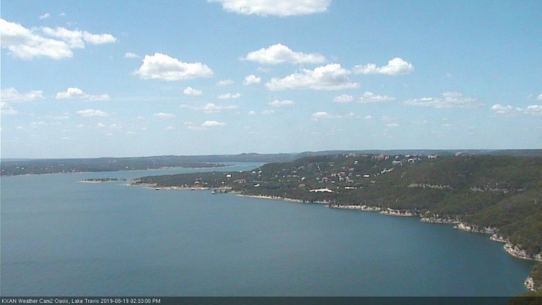 Lake Travis webcam, August 19, 2019 1:35 PM CT