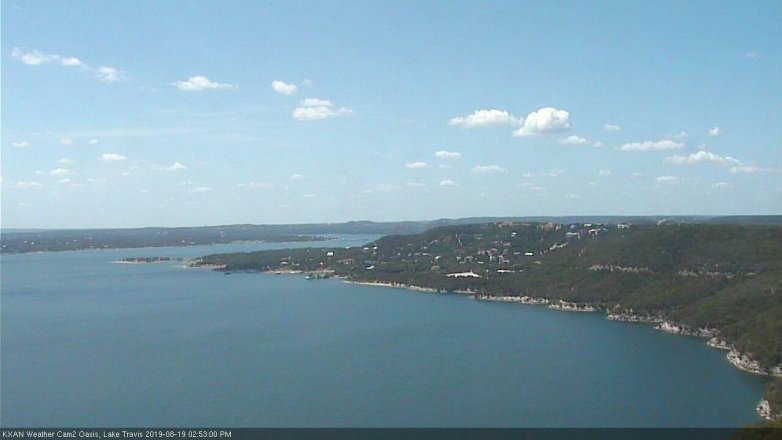 Lake Travis webcam, August 19, 2019 1:55 PM CT