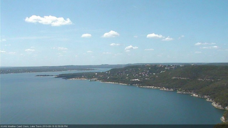 Lake Travis webcam, August 19, 2019 2:00 PM CT