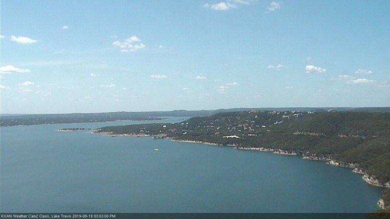 Lake Travis webcam, August 19, 2019 2:05 PM CT