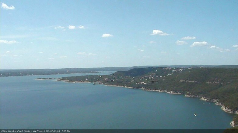 Lake Travis webcam, August 19, 2019 2:15 PM CT