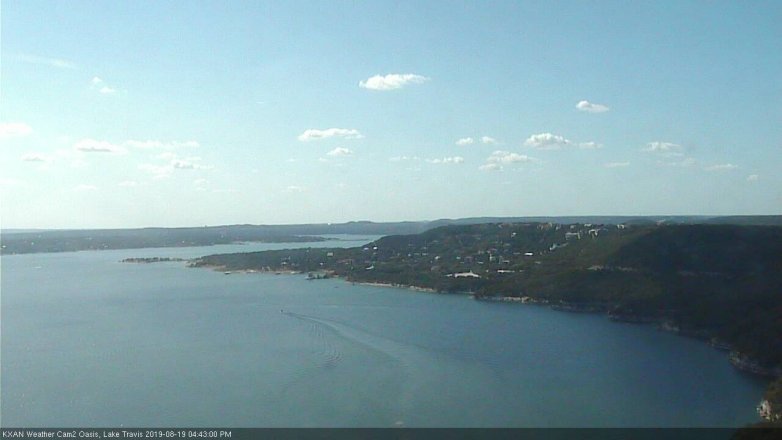Lake Travis webcam, August 19, 2019 3:45 PM CT