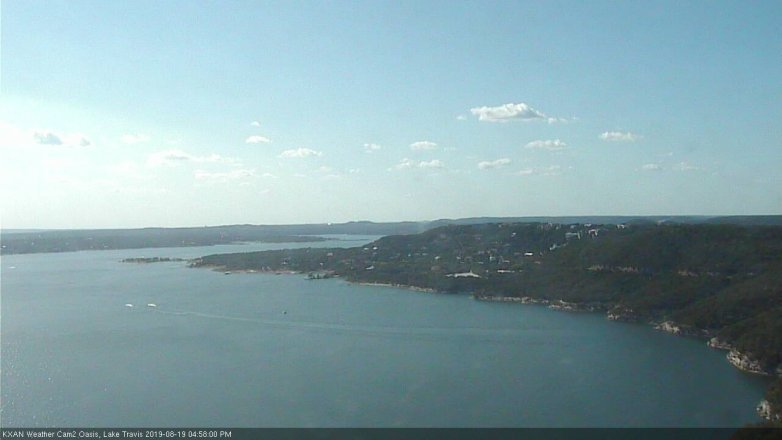 Lake Travis webcam, August 19, 2019 4:00 PM CT