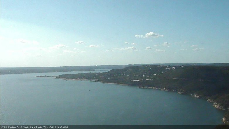 Lake Travis webcam, August 19, 2019 4:05 PM CT