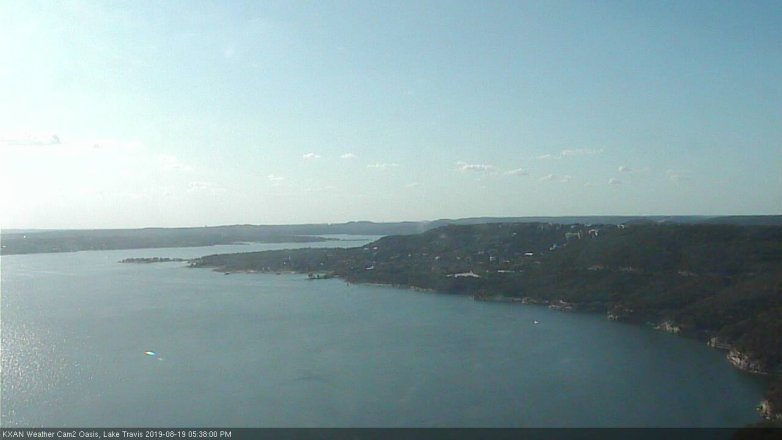 Lake Travis webcam, August 19, 2019 4:40 PM CT