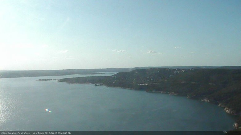 Lake Travis webcam, August 19, 2019 4:45 PM CT