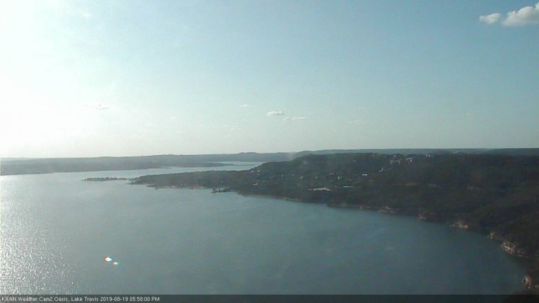 Lake Travis webcam, August 19, 2019 5:00 PM CT