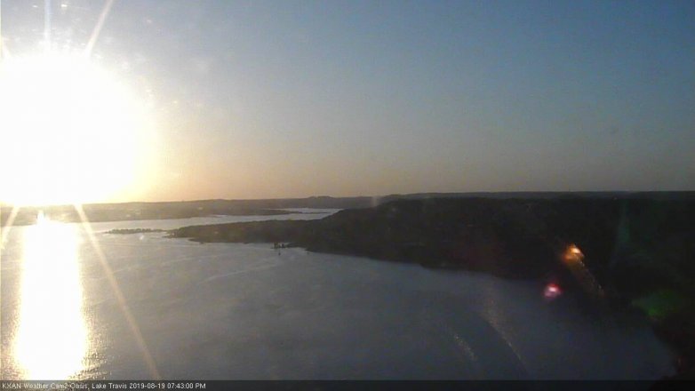 Lake Travis webcam, August 19, 2019 6:45 PM CT