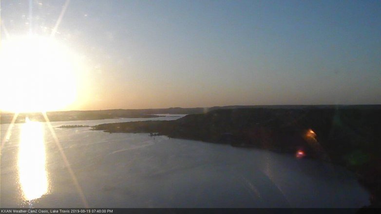 Lake Travis webcam, August 19, 2019 6:50 PM CT
