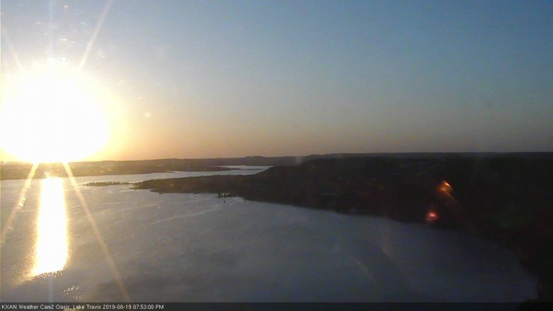 Lake Travis webcam, August 19, 2019 6:55 PM CT