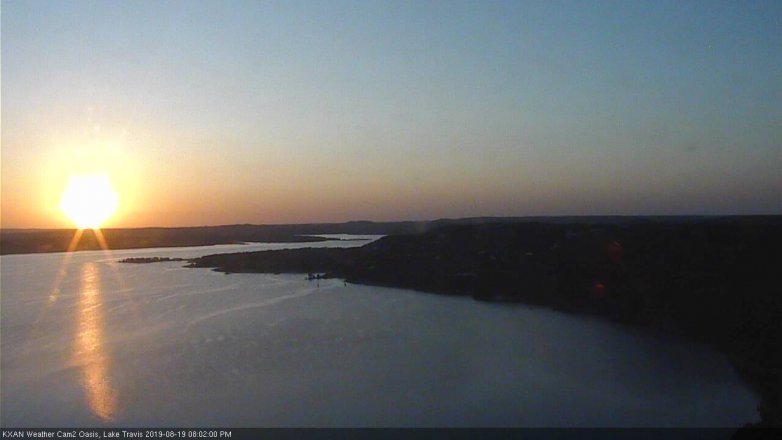 Lake Travis webcam, August 19, 2019 7:05 PM CT