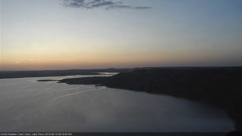 Lake Travis webcam, August 19, 2019 7:20 PM CT