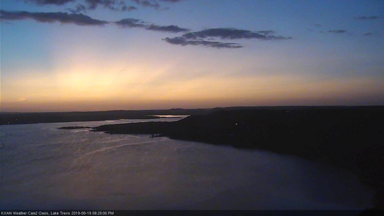 Lake Travis webcam, August 19, 2019 7:30 PM CT