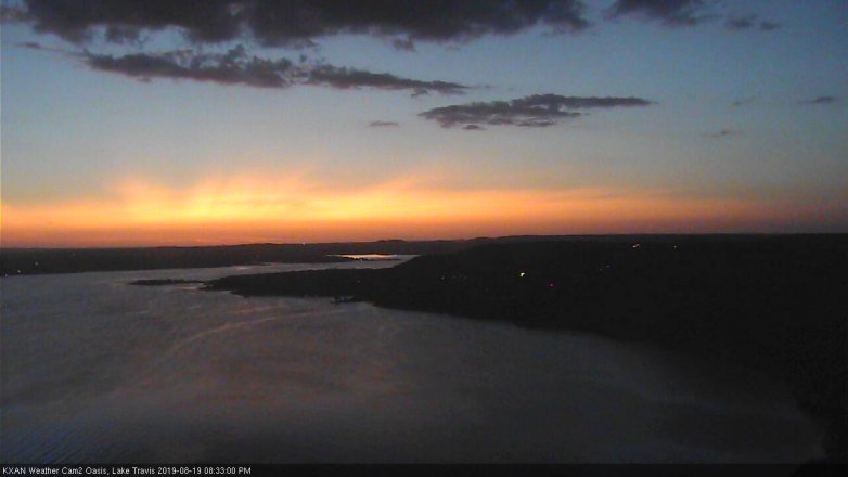 Lake Travis webcam, August 19, 2019 7:35 PM CT