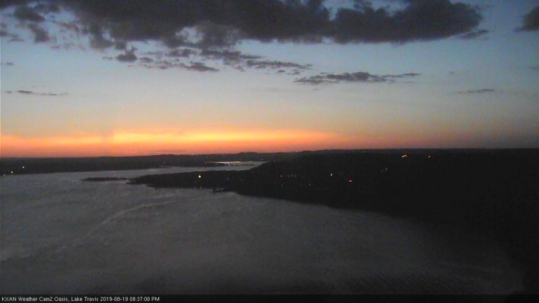 Lake Travis webcam, August 19, 2019 7:40 PM CT