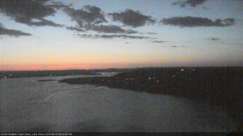 Lake Travis webcam, August 19, 2019 7:45 PM CT