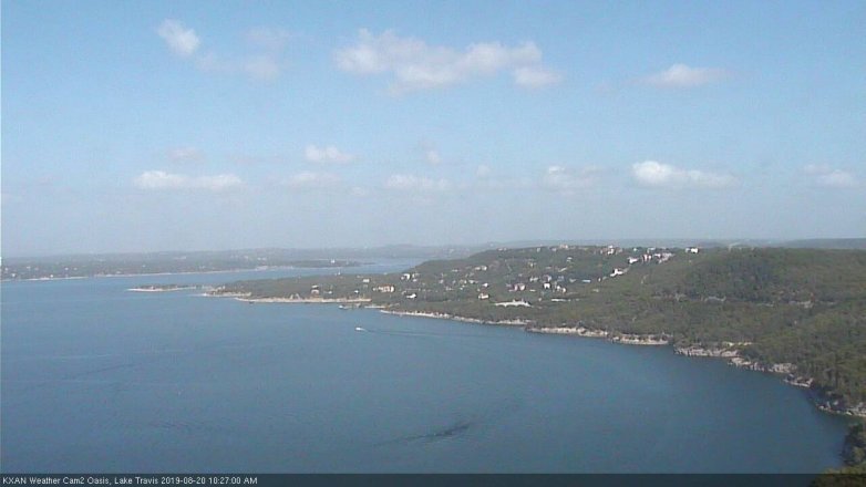Lake Travis webcam, August 20, 2019 9:30 AM CT