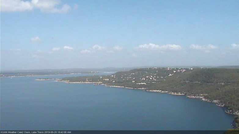 Lake Travis webcam, August 20, 2019 9:45 AM CT