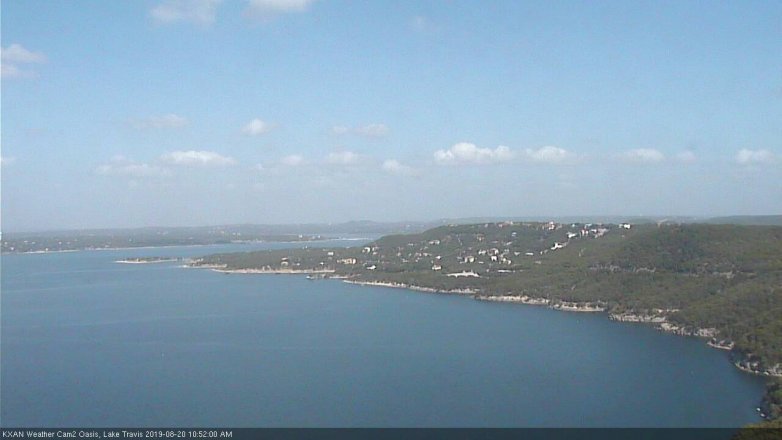 Lake Travis webcam, August 20, 2019 9:55 AM CT