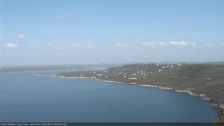 Lake Travis webcam, August 20, 2019 10:00 AM CT