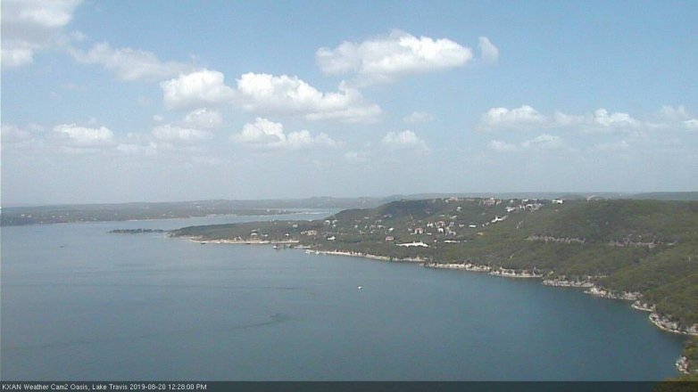 Lake Travis webcam, August 20, 2019 11:30 AM CT
