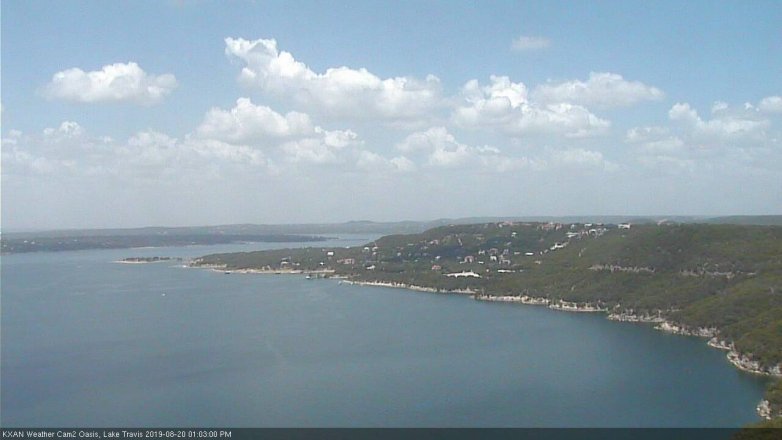 Lake Travis webcam, August 20, 2019 12:05 PM CT