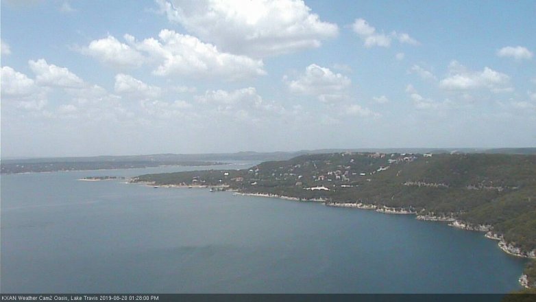 Lake Travis webcam, August 20, 2019 12:30 PM CT