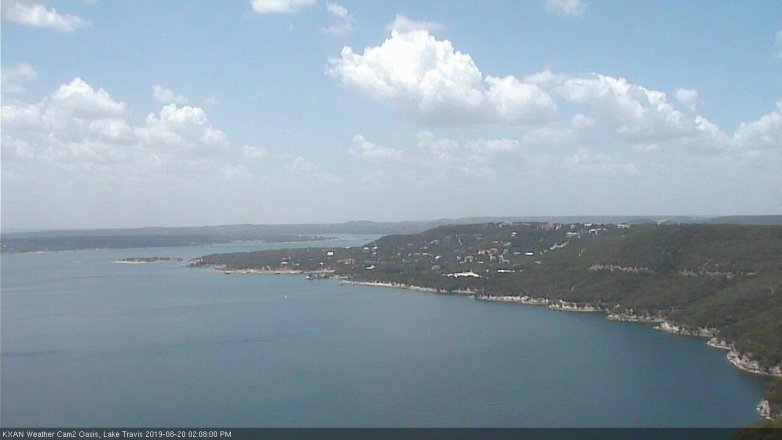 Lake Travis webcam, August 20, 2019 1:10 PM CT