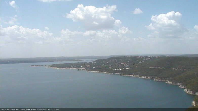 Lake Travis webcam, August 20, 2019 1:40 PM CT
